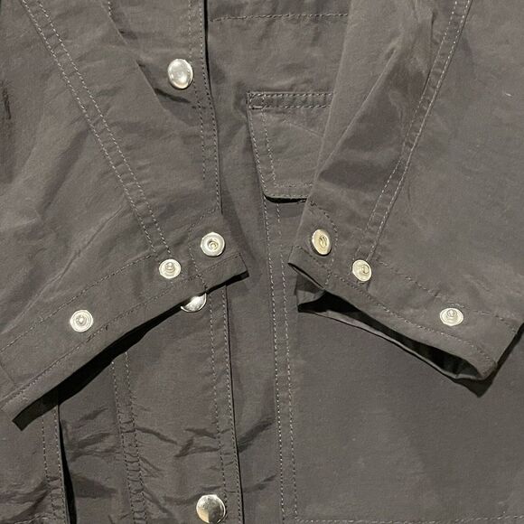 J. Crew Black Perfect Lightweight Rain Utility Jacket Hooded Womens Size XXS - Picture 8 of 16